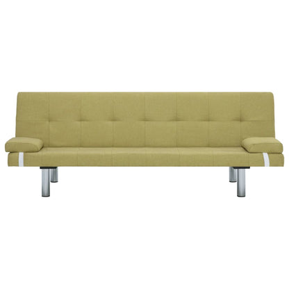 Sofa Bed with Two Pillows Green Polyester