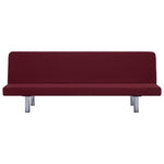 Sofa Bed Wine Red Polyester