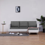 3-Seater Sofa with Cushions White Leather