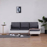 3-Seater Sofa with Cushions White Leather
