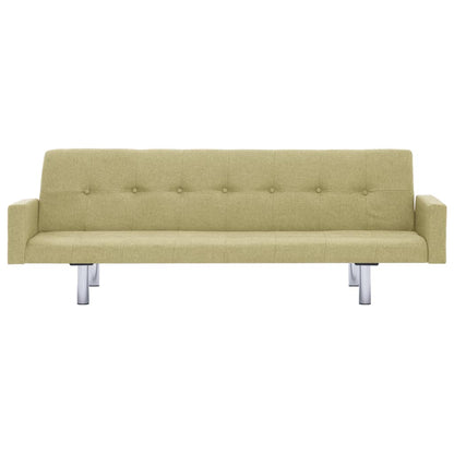 Sofa Bed with Armrest Green Polyester