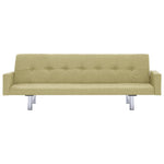 Sofa Bed with Armrest Green Polyester