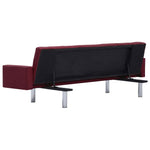 Sofa Bed with Armrest Wine Red Polyester