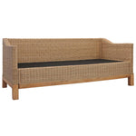 3-Seater Sofa with Cushions Natural Rattan