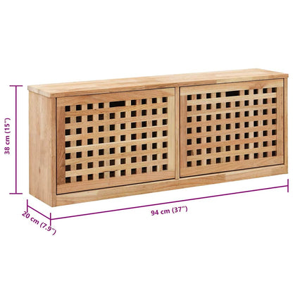 Shoe Storage Bench Solid Wood 94x20x38cm