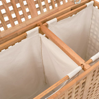 Laundry Bin Solid Wood Natural 87.5x46x67cm