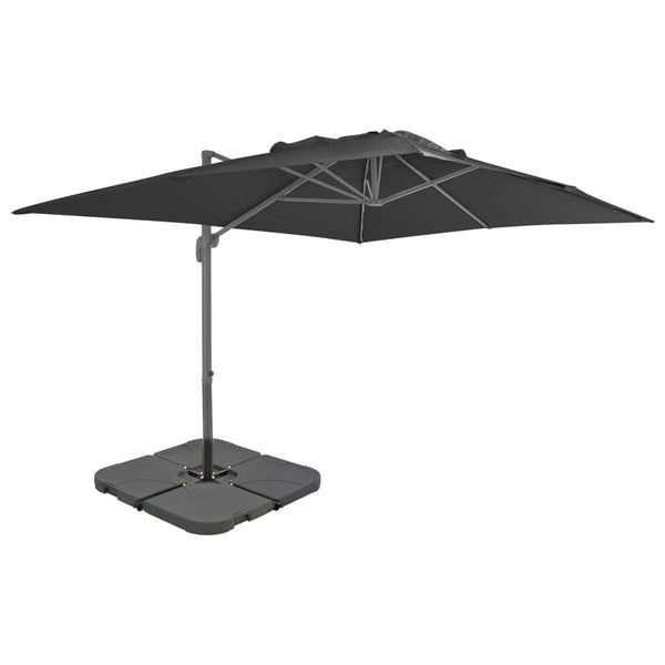  Outdoor Umbrella with Portable Base Anthracite