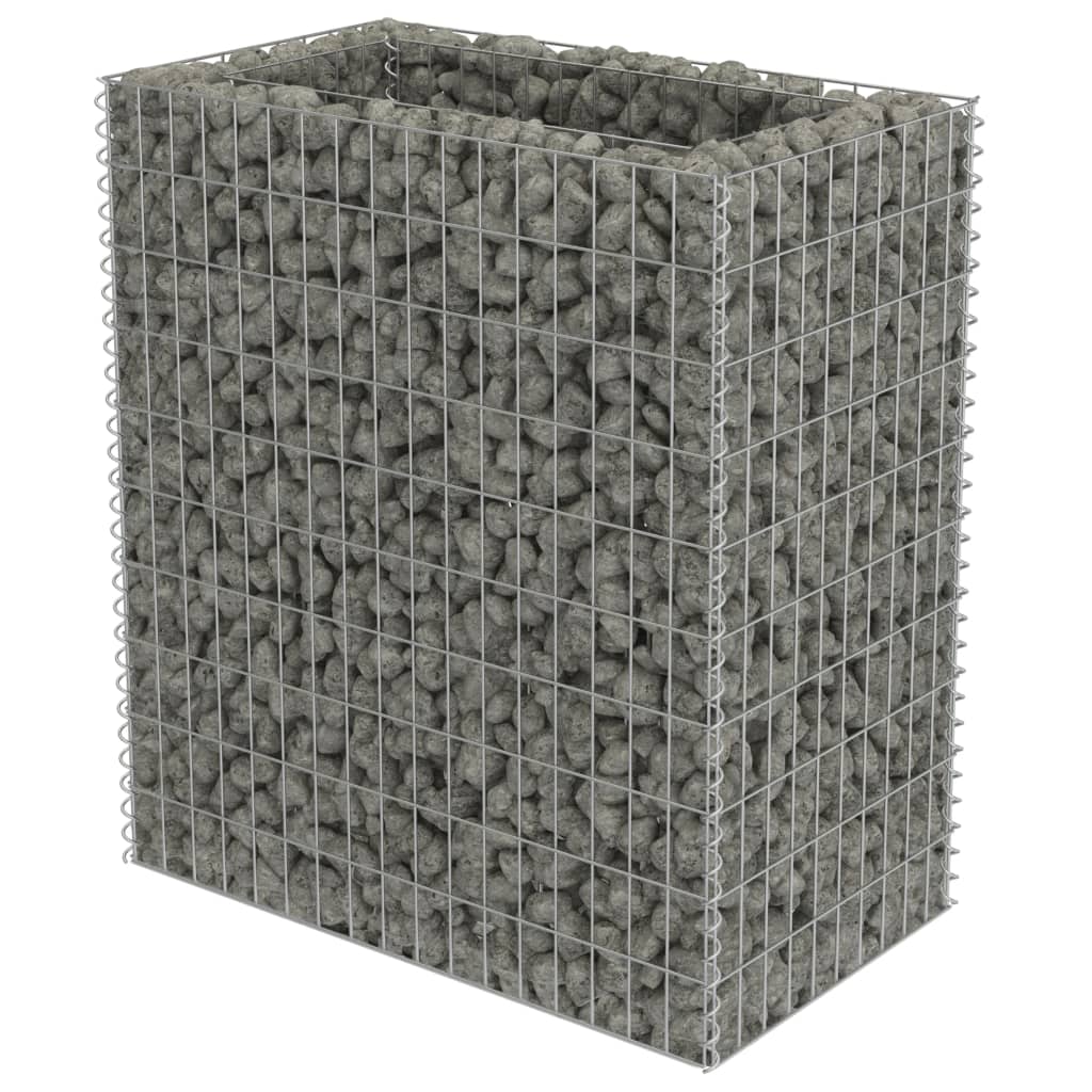 Gabion Planter Galvanised Steel-Colour Silver