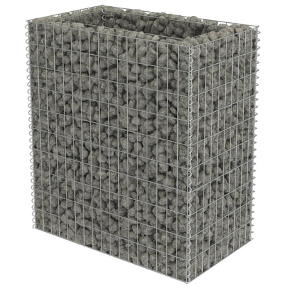 Gabion Planter Galvanised Steel-Colour Silver