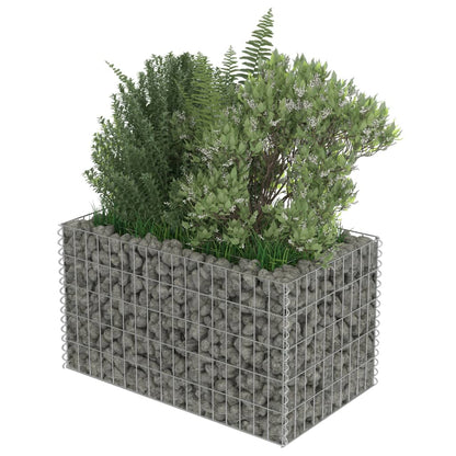 Gabion Planter Galvanised Steel  (Colour Silver)