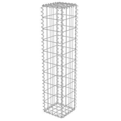 Gabion Wall with Covers Galvanised Steel Silver - 20×20×100cm