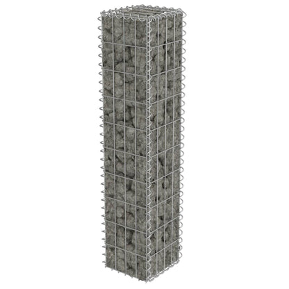 Gabion Wall with Covers Galvanised Steel Silver - 20×20×100cm