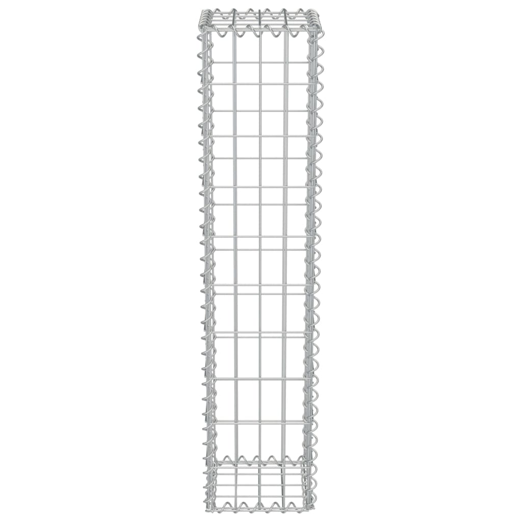 Gabion Wall with Covers Galvanised Steel Silver - 20×20×100cm