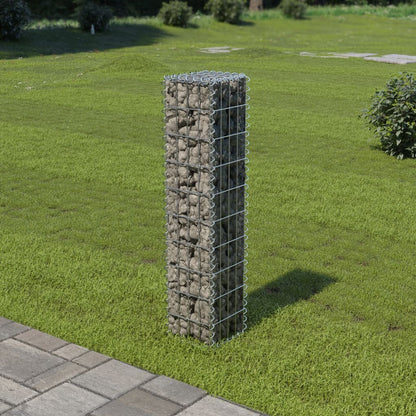 Gabion Wall with Covers Galvanised Steel Silver - 20×20×100cm