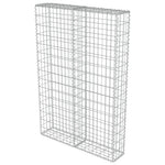 Gabion Wall with Covers Galvanised Steel , Silver