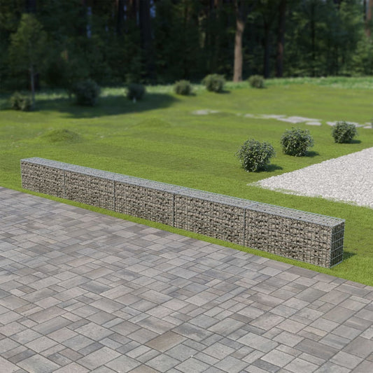 Gabion Wall with Covers Galvanised Steel --Silver