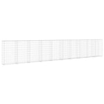 Gabion Wall with Covers Galvanised Steel Silver
