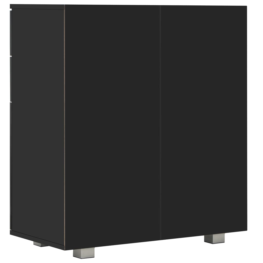 Sideboard High Gloss Black Chipboard