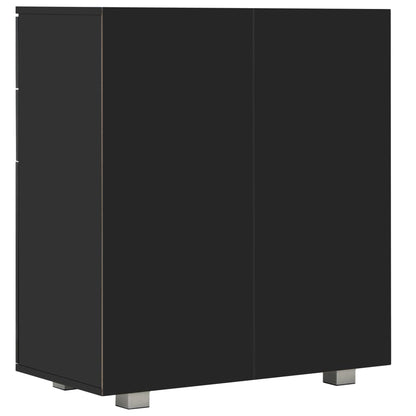 Sideboard High Gloss Black Chipboard