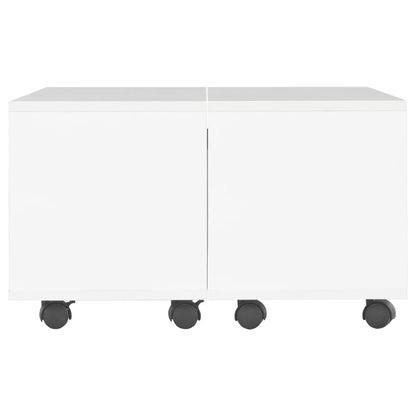 Coffee Table High Gloss White Chipboard - 60×60×35cm