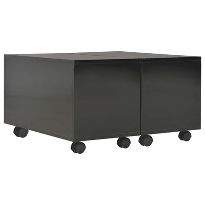Coffee Table High Gloss Black Chipboard - 60×60×35cm