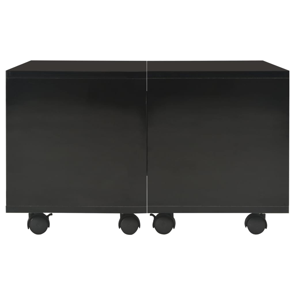 Coffee Table High Gloss Black Chipboard - 60×60×35cm