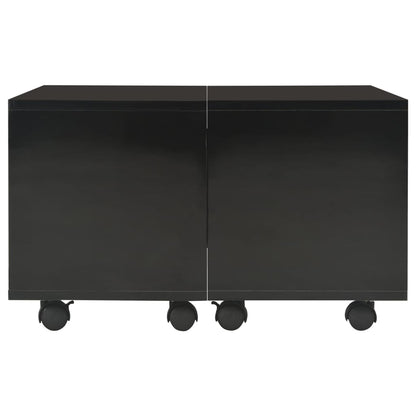 Coffee Table High Gloss Black Chipboard - 60×60×35cm