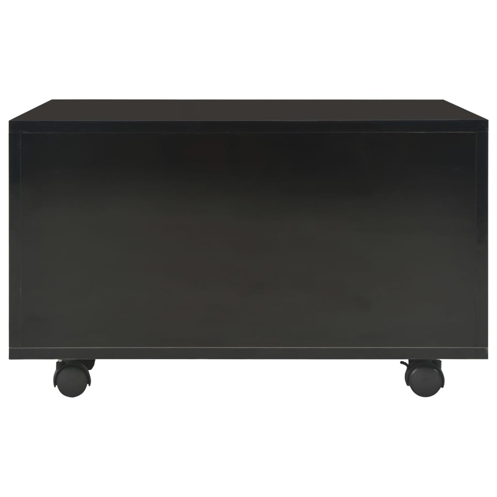 Coffee Table High Gloss Black Chipboard - 60×60×35cm