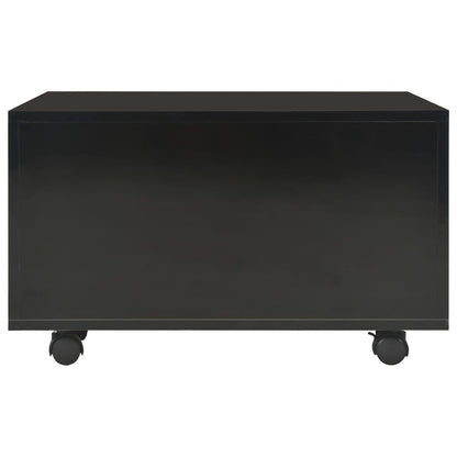 Coffee Table High Gloss Black Chipboard - 60×60×35cm