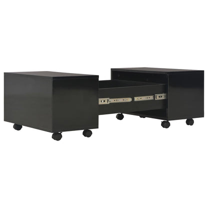 Coffee Table High Gloss Black Chipboard - 60×60×35cm