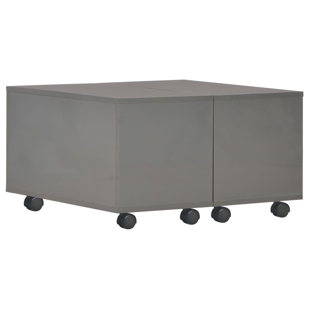 Coffee Table High Gloss Grey Chipboard