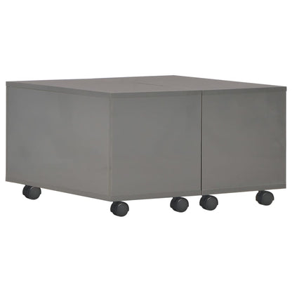 Coffee Table High Gloss Grey Chipboard