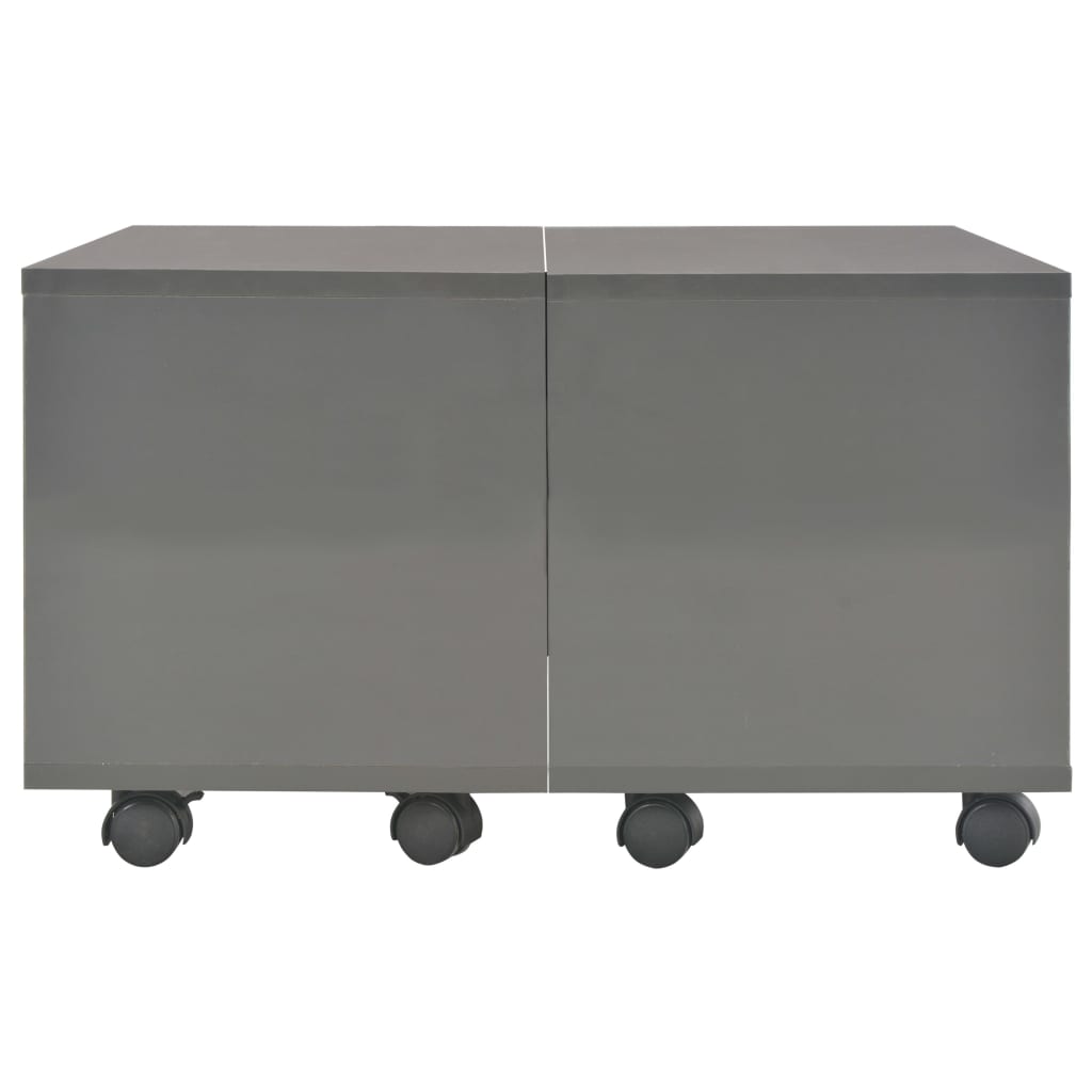 Coffee Table High Gloss Grey Chipboard