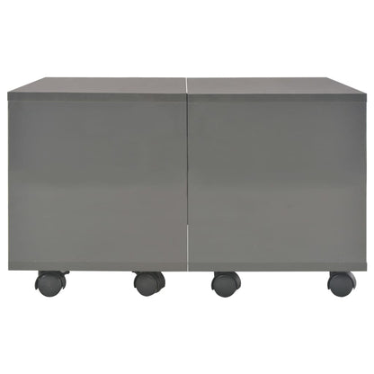 Coffee Table High Gloss Grey Chipboard