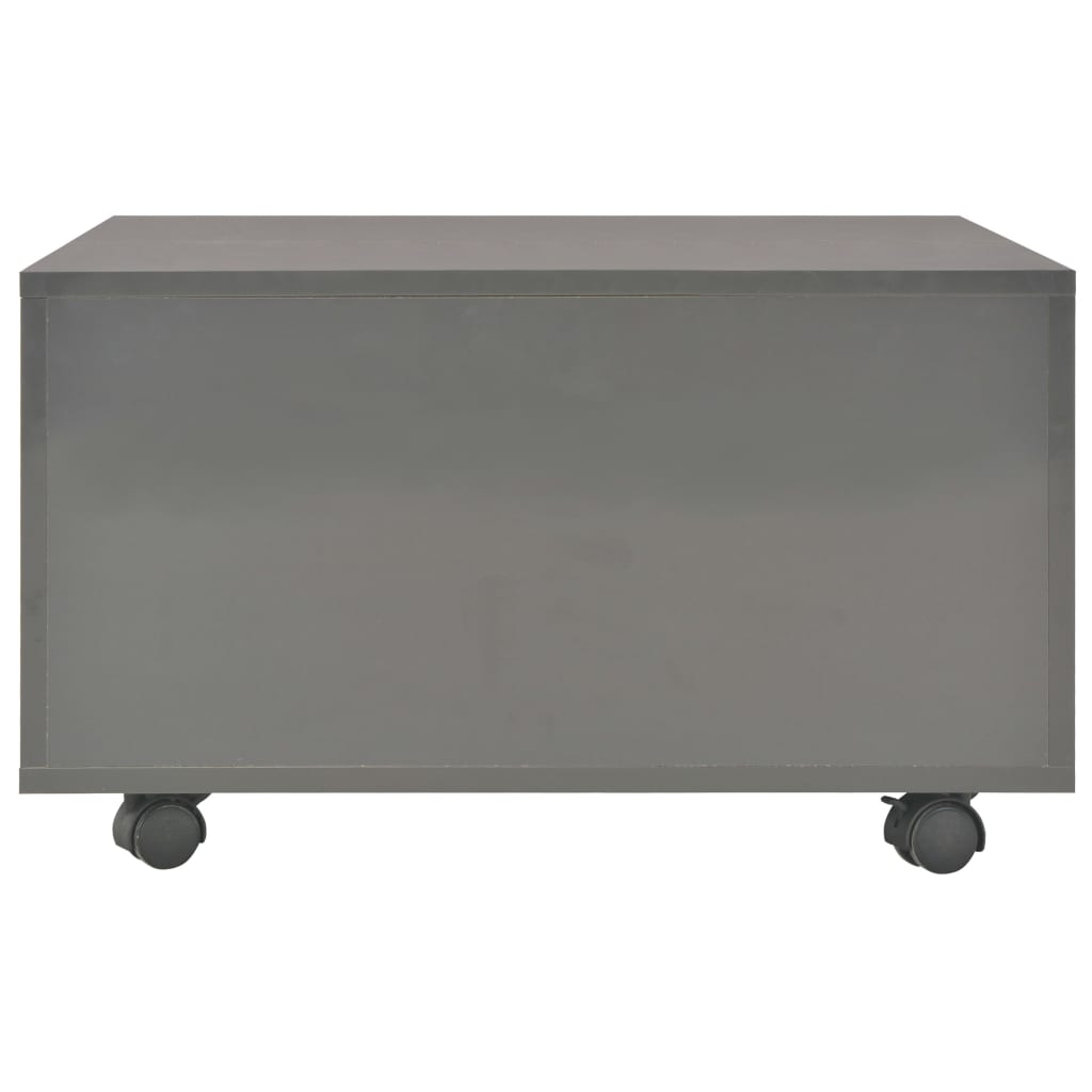 Coffee Table High Gloss Grey Chipboard