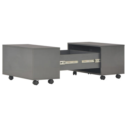 Coffee Table High Gloss Grey Chipboard