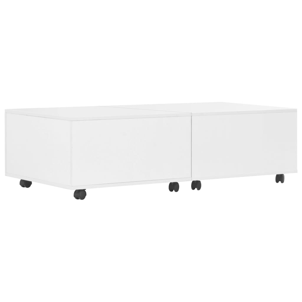 Coffee Table High Gloss White - 120×60×35cm