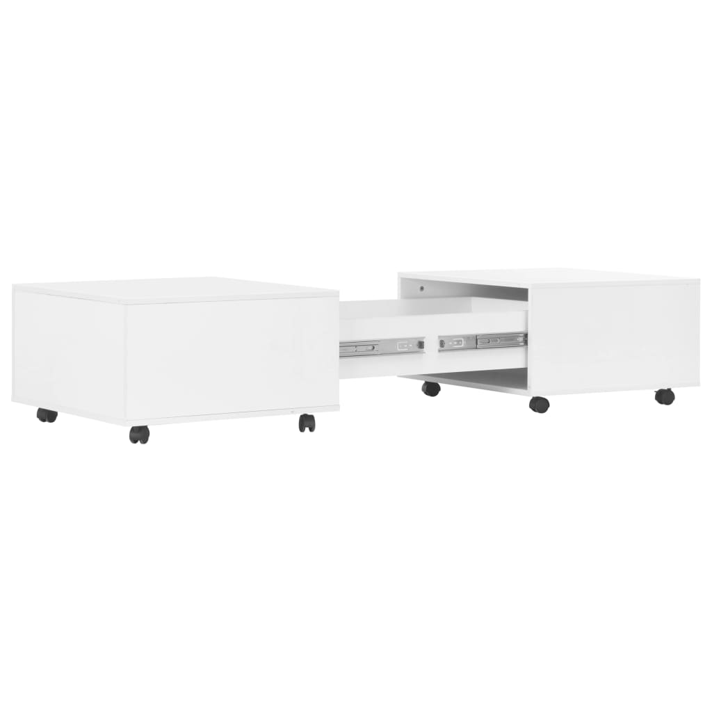 Coffee Table High Gloss White - 120×60×35cm