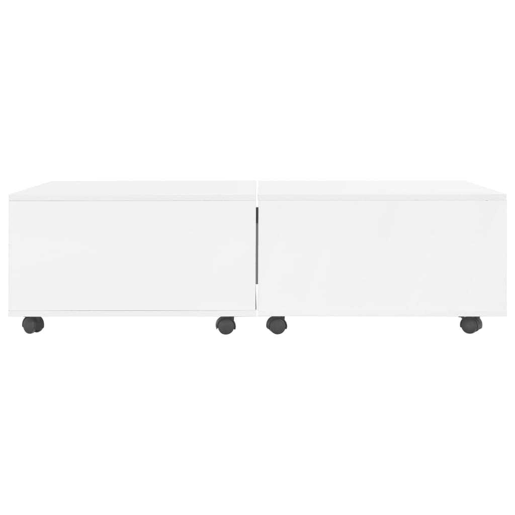 Coffee Table High Gloss White - 120×60×35cm
