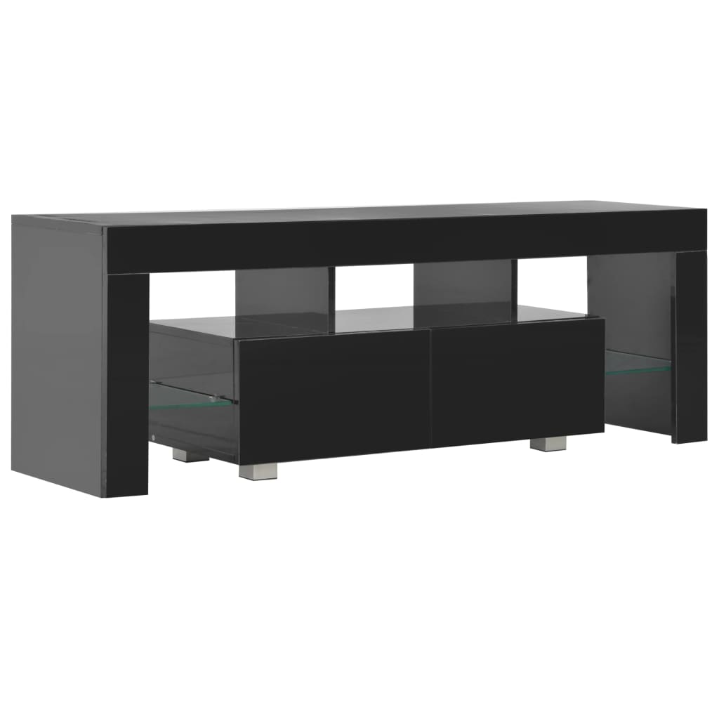 TV Cabinet with LED Lights High Gloss Black
