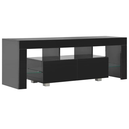 TV Cabinet with LED Lights High Gloss Black