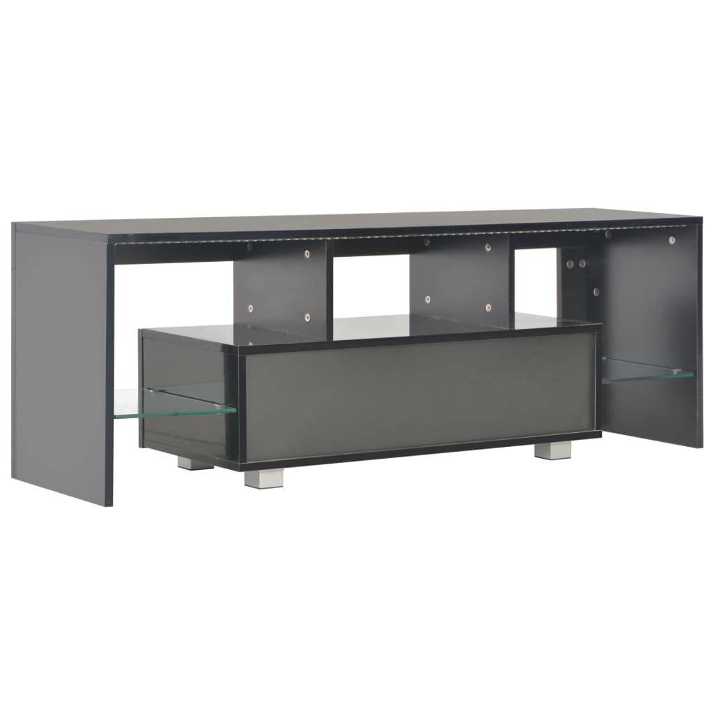 TV Cabinet with LED Lights High Gloss Black