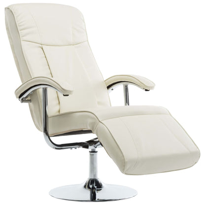 TV Armchair Cream faux Leather