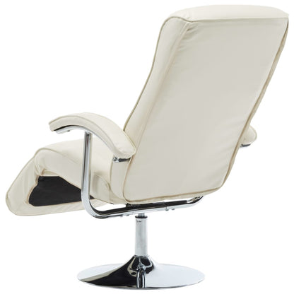 TV Armchair Cream faux Leather