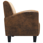 Sofa Chair Brown Suede Leather