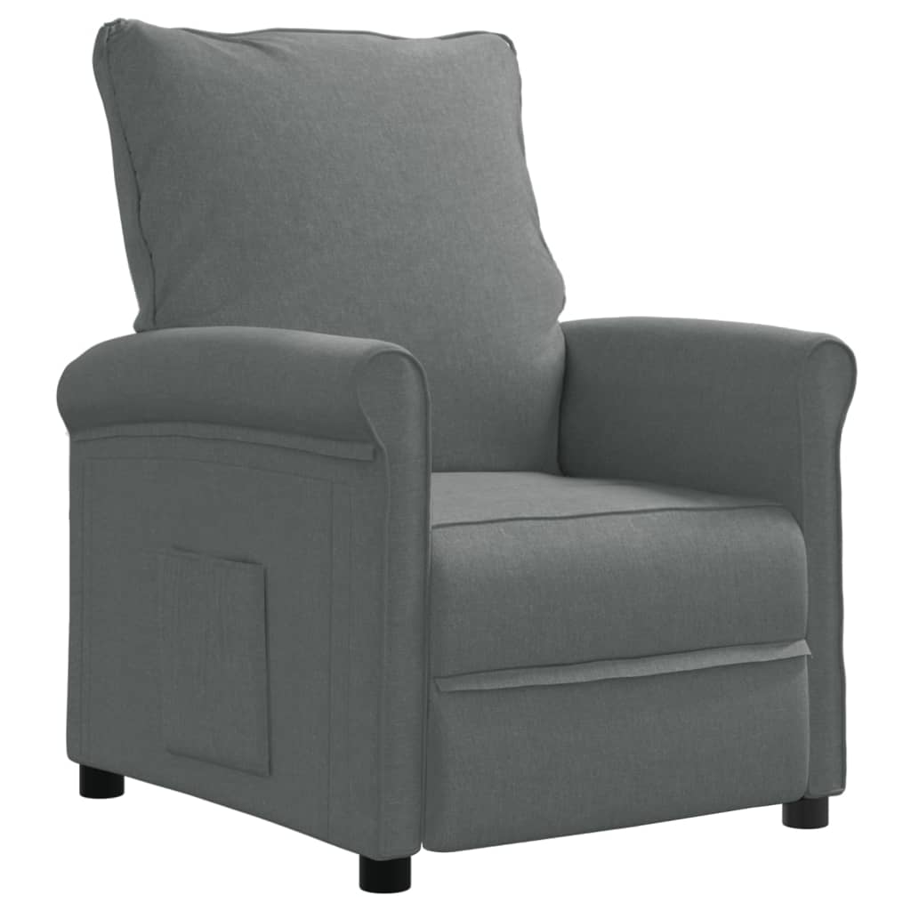TV Recliner Chair Dark Grey Fabric