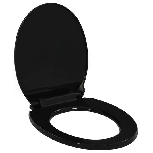 Soft-close Toilet Seat with Quick-release Design Black - 42.5×34cm