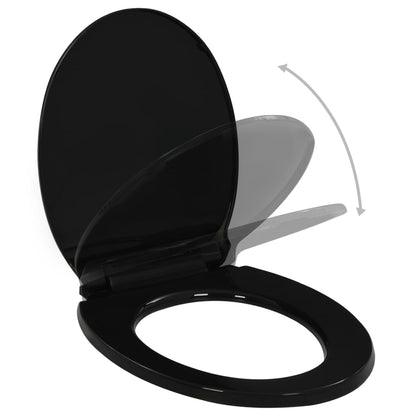 Soft-close Toilet Seat with Quick-release Design Black - 42.5×34cm