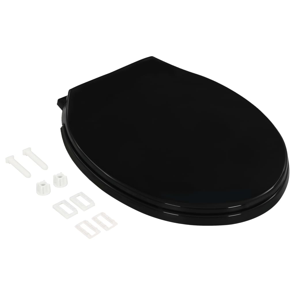 Soft-close Toilet Seat with Quick-release Design Black - 42.5×34cm