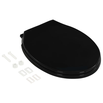 Soft-close Toilet Seat with Quick-release Design Black - 42.5×34cm